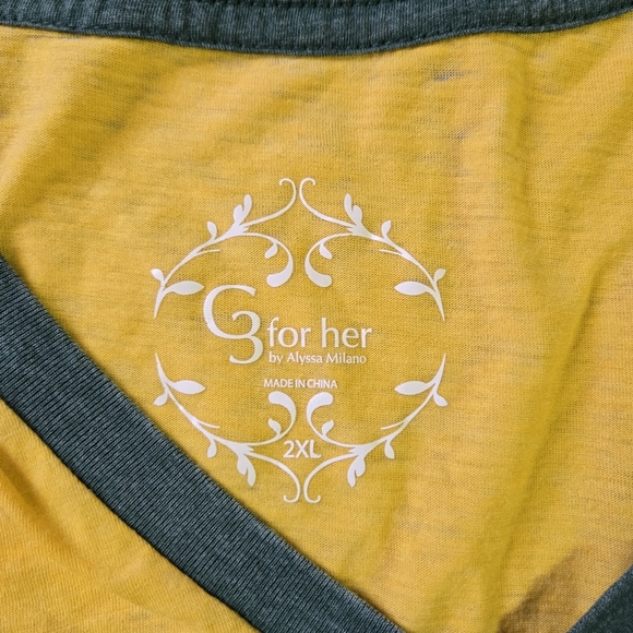 G3 For Her by Alyssa Milano | Oakland Athletics V-neck T-shirt sz 2XL - Picture 4 of 7